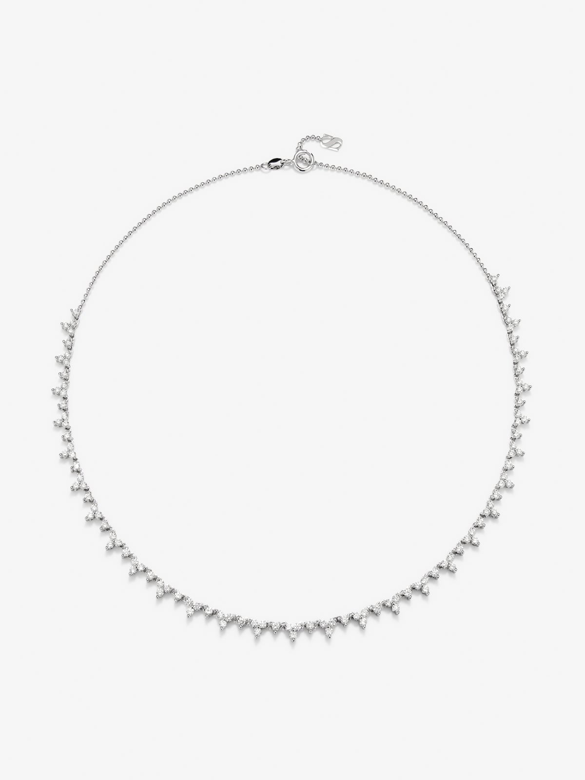 Collar rivière de oro blanco de 18K con diamantes blancos en talla brillante de 3,3 cts