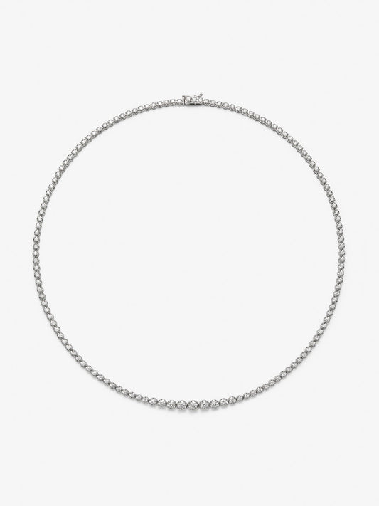 Collar rivière de oro blanco de 18K con 134 diamantes en talla brillante con un total de 2,86 cts