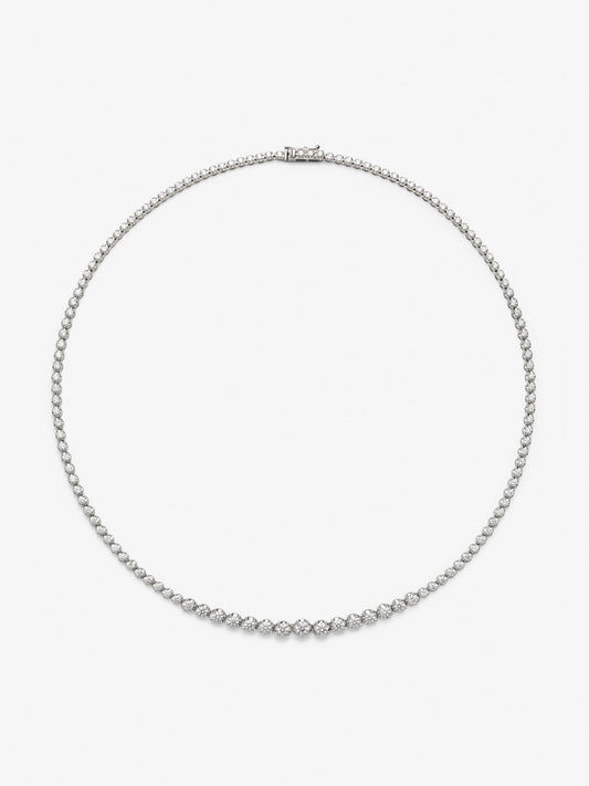 Collar rivière de oro blanco de 18K con 132 diamantes en talla brillante con un total de 4,9 cts