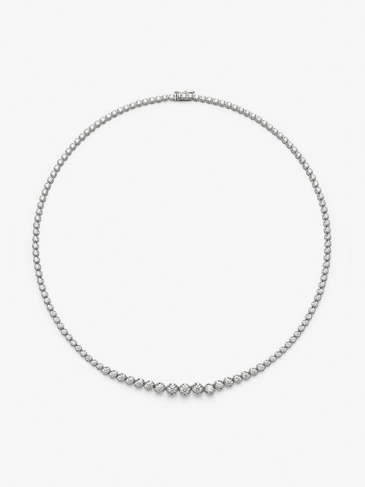 Collar rivière de oro blanco de 18K con 126 diamantes en talla brillante con un total de 6,71 cts