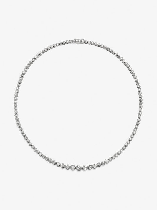 Collar rivière de oro blanco de 18K con 110 diamantes en talla brillante con un total de 4,89 cts