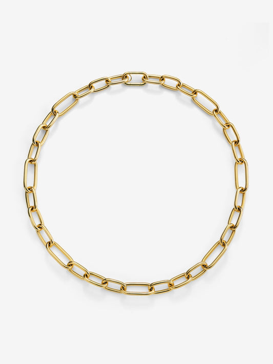 Collar corto de eslabones grandes de oro amarillo de 18K