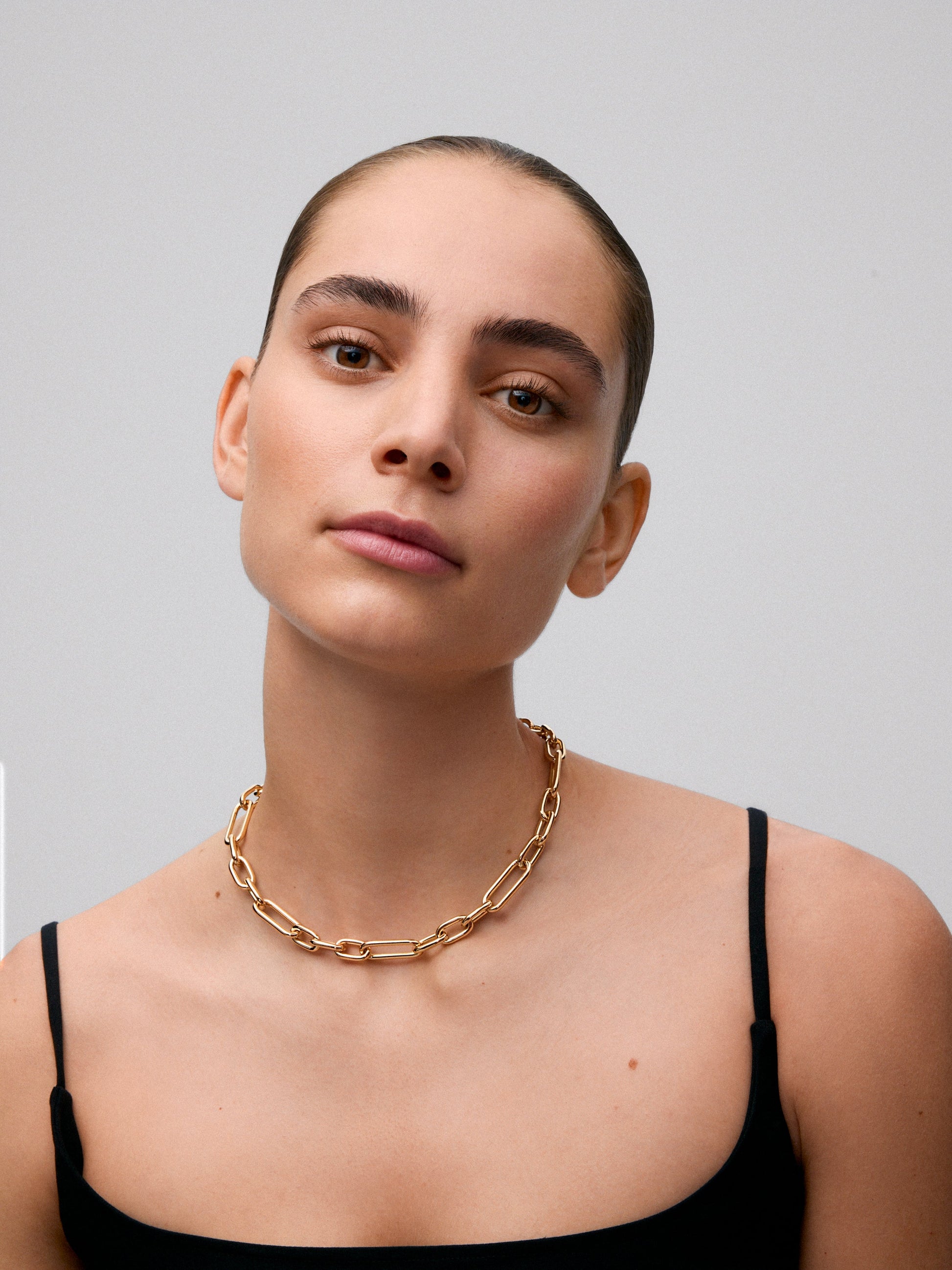 Collar eslabones grande oro amarillo de 18K
