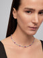 Collar de oro blanco de 18K con 13 zafiros rosa vivid en talla oval con un total de 14,43 cts y 572 diamantes en talla brillante con un total de 1,73 cts