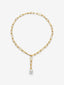 Collar de eslabones de oro amarillo de 18K con perla australiana de 11,5 mm