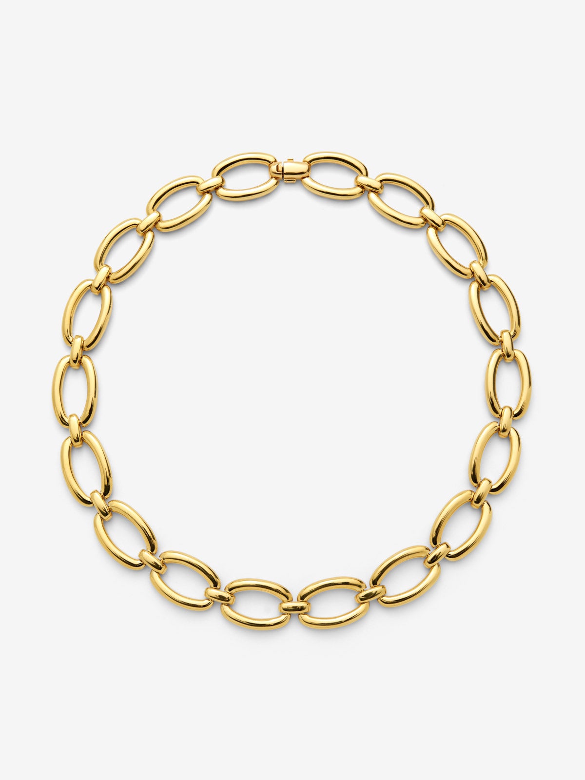 Collar eslabones de oro amarillo de 18K con pavé de diamantes