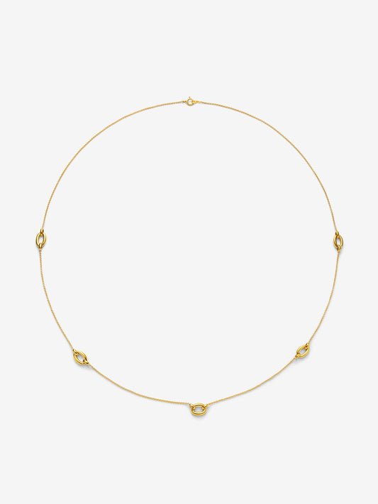 Collar largo mini eslabones de oro amarillo de 18K