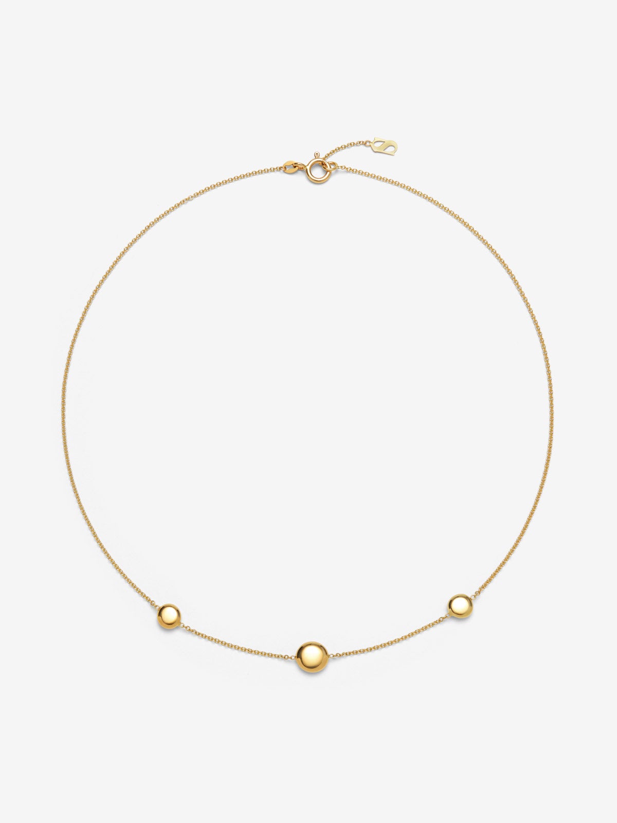 Collar de oro amarillo de 18K con motivos de esferas