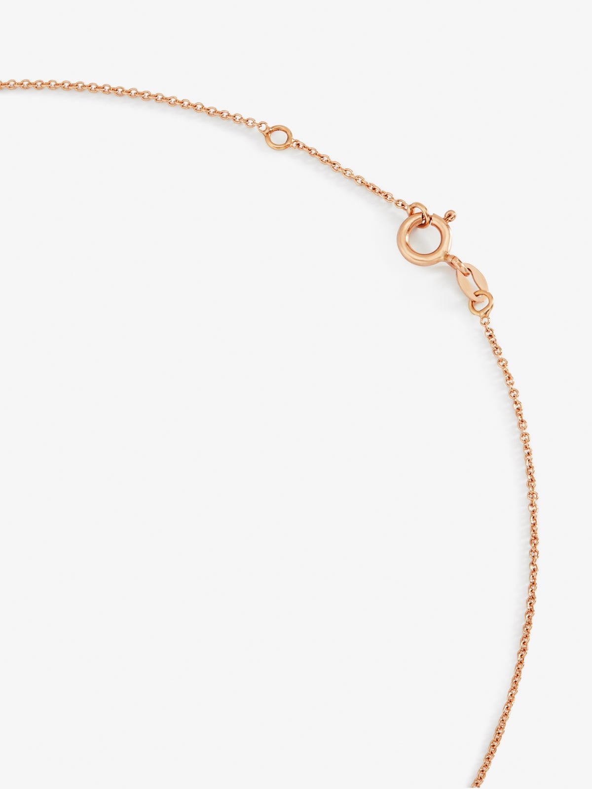 Colgante cadena cruz de oro rosa de 18K con turmalina y diamante