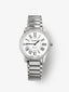 Reloj de acero inoxidable y diamantes blancos en talla brillante, con cristal de zafiro y movimiento de cuarzo