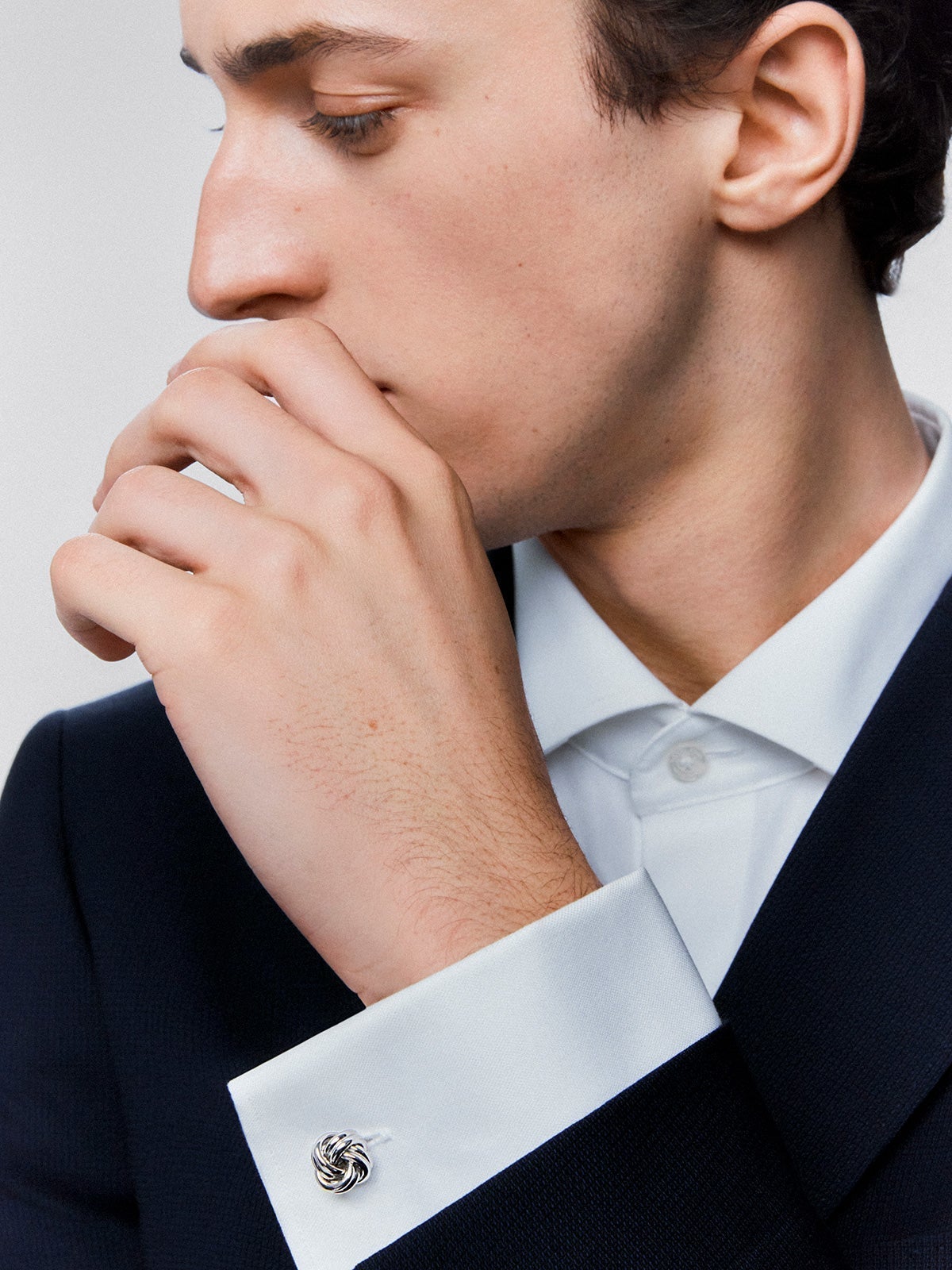 Gemelos de plata 925 con forma de nudo