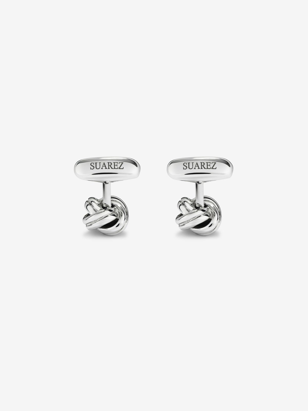 Gemelos de plata 925 con forma de nudo