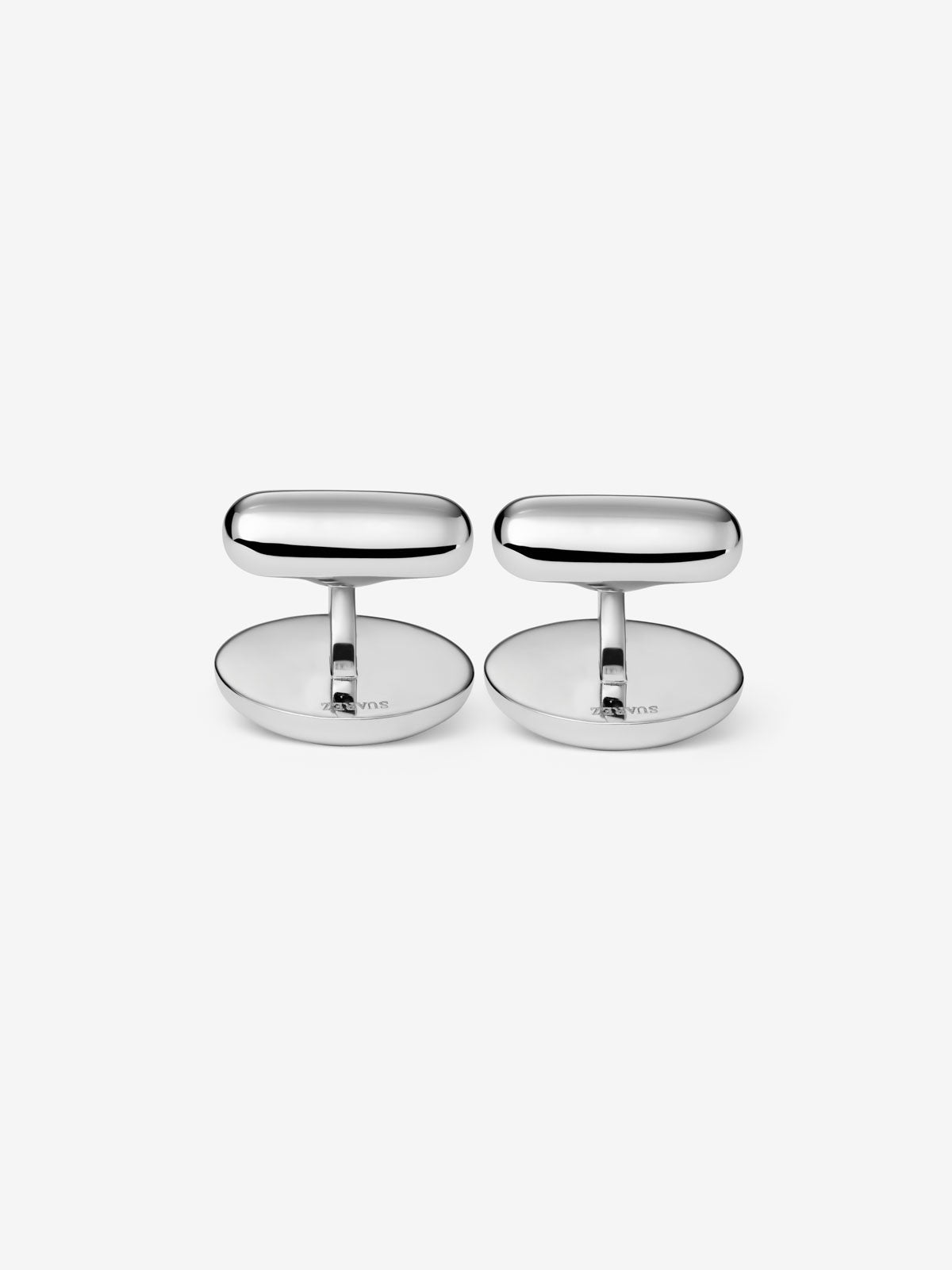 Gemelos de oro blanco de 18K con forma ovalada