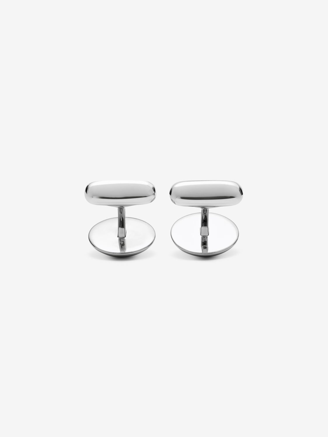 Gemelos de oro blanco de 18K con forma circular