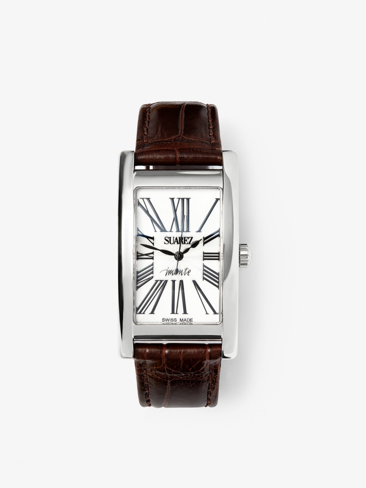 Reloj de acero inoxidable y pulsera de piel, con cristal de zafiro y movimiento de cuarzo