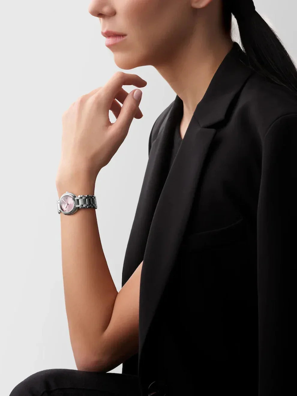 Reloj Longines Primaluna de acero inoxidable con cristal de zafiro, índices de diamantes y movimiento automático