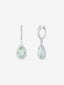 Pendientes de oro blanco de 18K con 2 amatistas verdes en talla pera con un total de 3,32 cts y 72 diamantes en talla brillante con un total de 0,4 cts