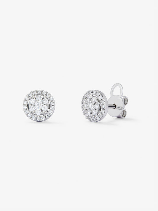 Pendientes de oro blanco de 18K con diamantes