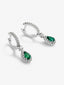 Pendientes de oro blanco de 18K con esmeralda