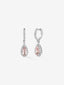 Pendientes de oro blanco de 18K con morganitas rosas en talla pera de 1,96 cts y diamantes en talla brillantes