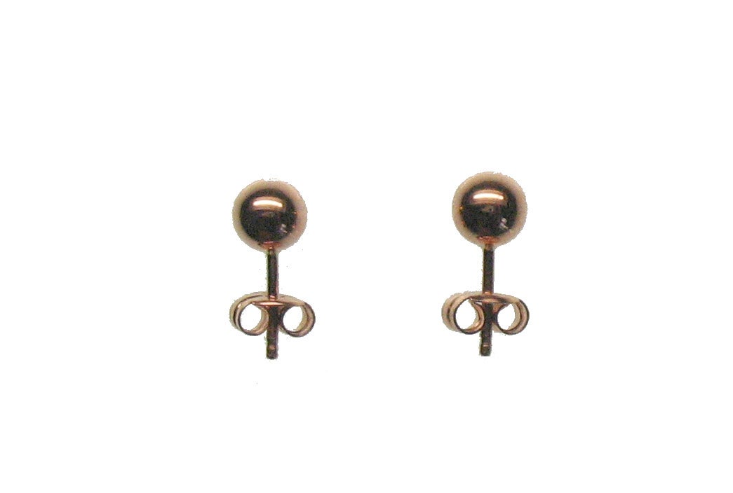 Pendientes de botón de oro rosa de 18K