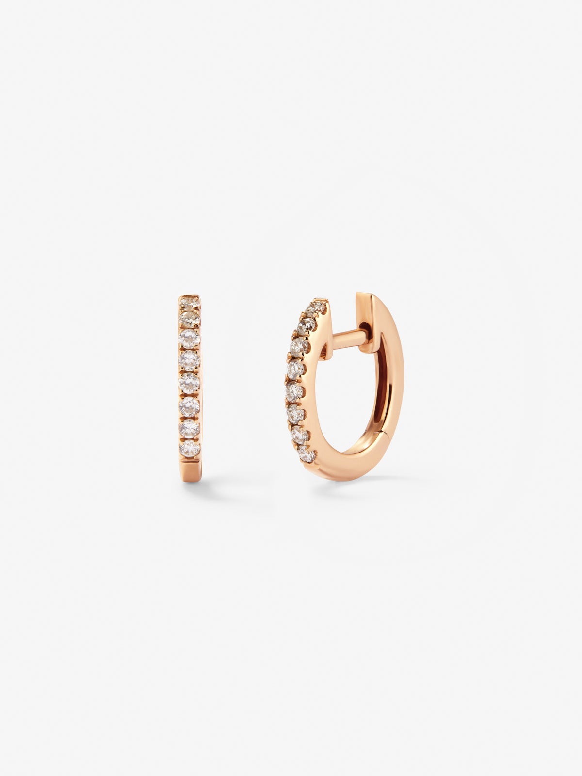 Pendientes de oro rosa de 18kt con diamantes