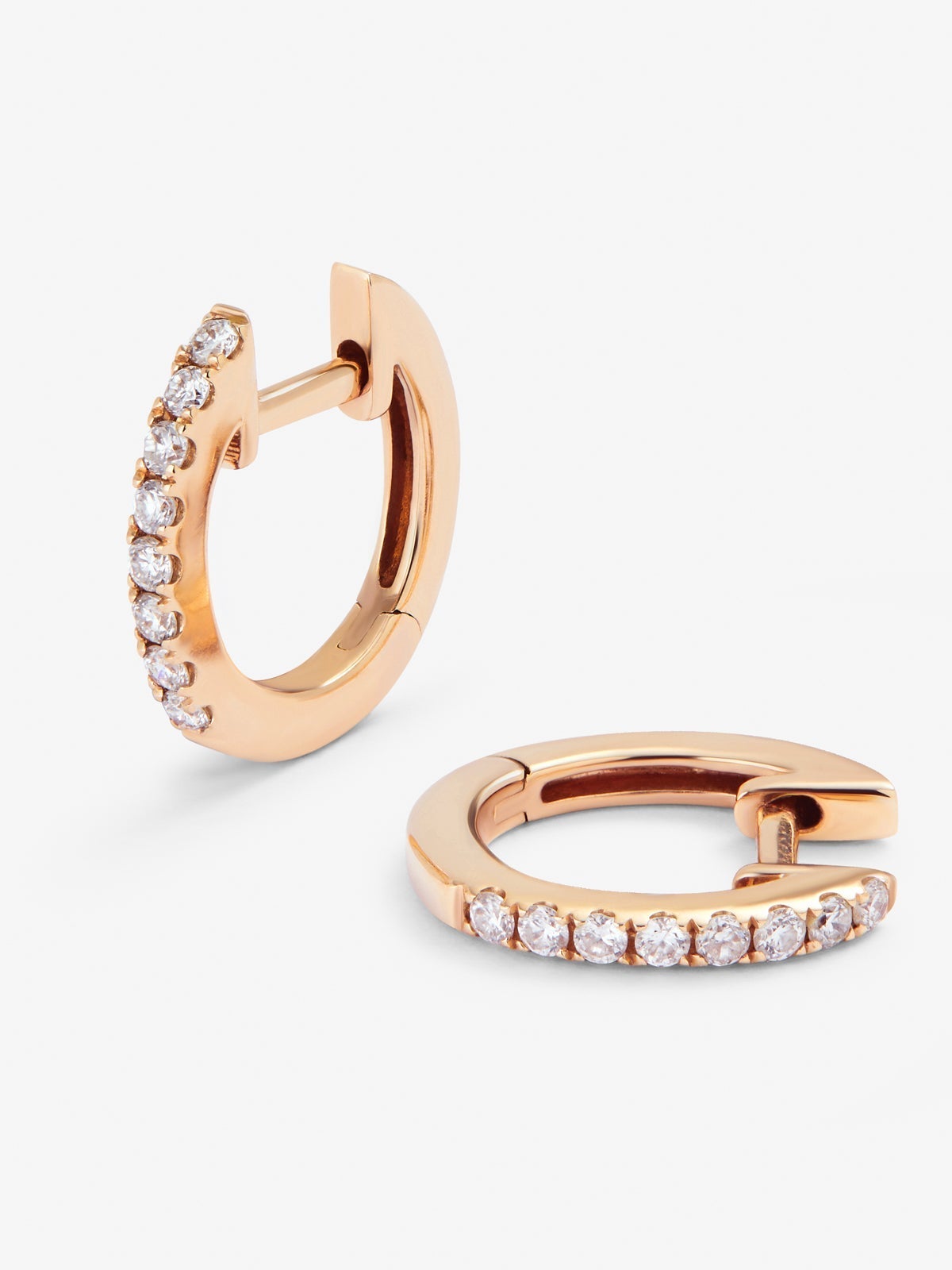 Pendientes de oro rosa de 18kt con diamantes
