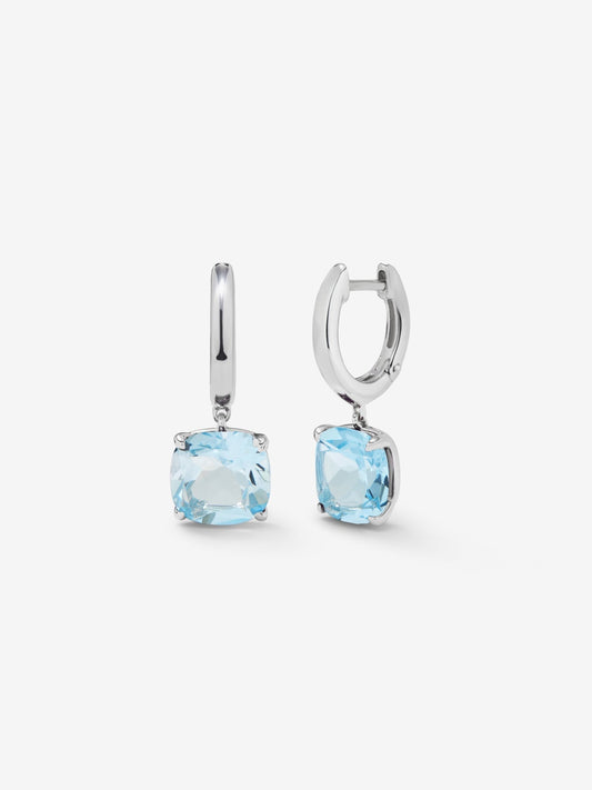 Pendientes de plata 925 con topacios azul sky en talla oval de 7,64 cts