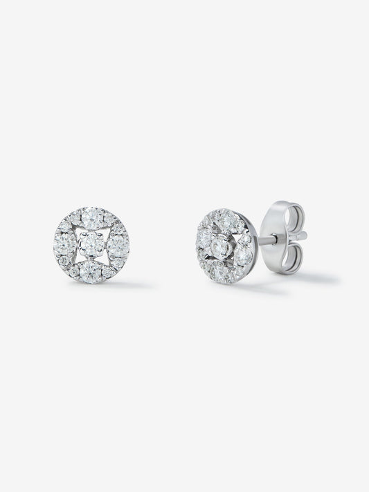 Pendientes de oro blanco de 18K y diamantes