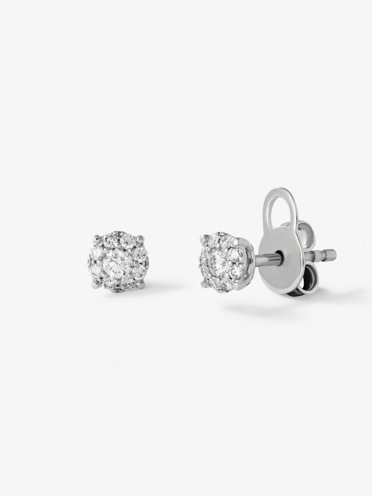 Pendientes de oro blanco de 18kt con diamantes