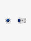 Pendientes de oro blanco de 18K con zafiro