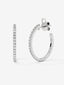 Pendientes aro fino de oro blanco de 18K con diamantes
