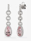 Pendientes de oro blanco de 18K con morganitas en talla pera de 3 cts y diamantes en talla brillante de 0,69 cts