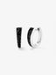 Pendientes de aro de plata 925 con espinelas negras 0,58 cts