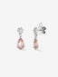 Pendientes de oro blanco de 18K con 2 morganitas en talla pera con un total de 2,42 cts y 16 diamantes en talla brillante con un total de 0,37 cts
