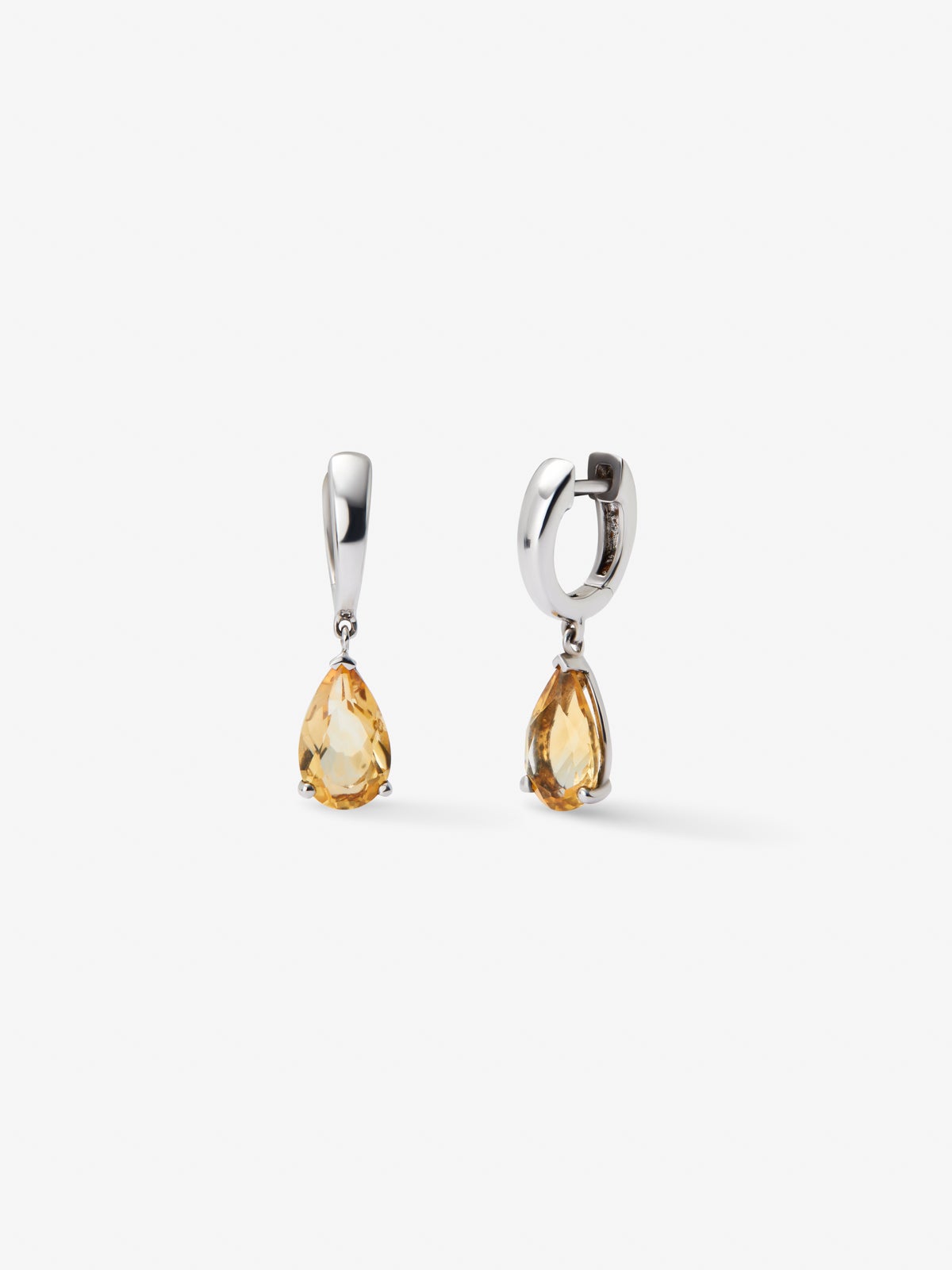 Pendientes de plata 925 con cuarzos citrinos amarillos
