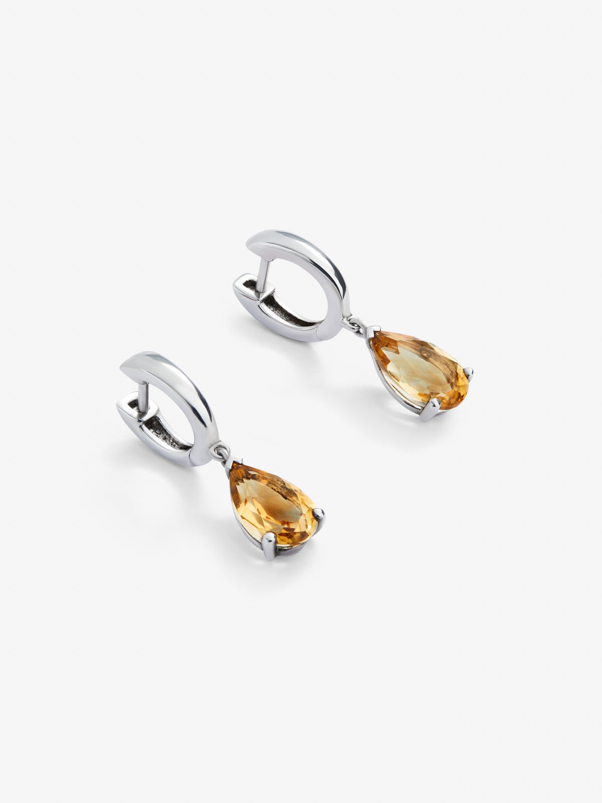 Pendientes de plata 925 con cuarzos citrinos amarillos