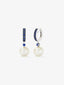 Pendiente de aro de plata 925 combinado con perla australiana de 8,5 mm y zafiro