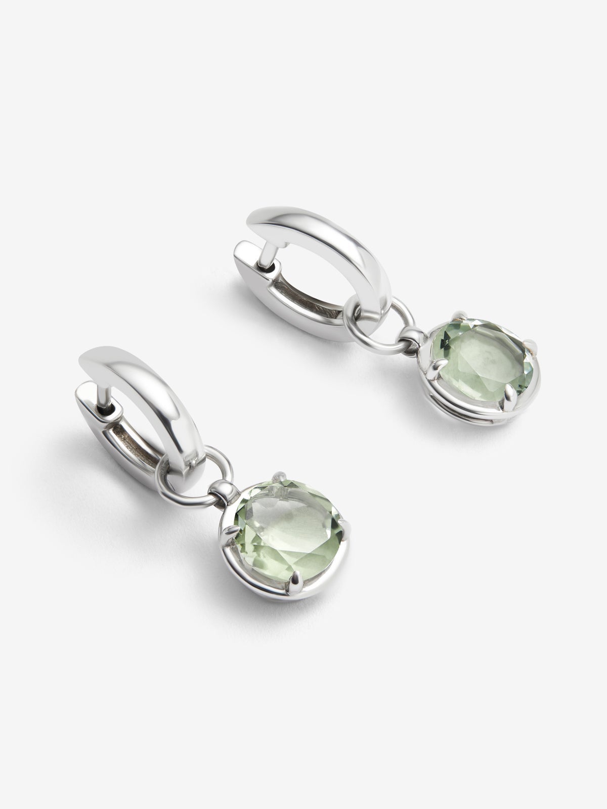 Pendientes de plata 925 con amatista verde