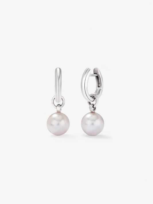 Pendientes de plata 925 con perlas akoya de 8,5 mm