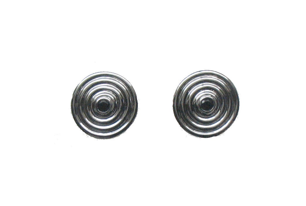 Pendientes de plata 925 con 2 espinelas negras en talla brillante