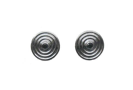 Pendientes de plata 925 con 2 espinelas negras en talla brillante