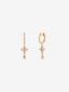 Pendientes de aro con colgante de oro rosa de 18K con zafiro y diamante