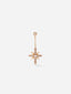 Pendiente individual de oro rosa de 18kt con diamantes