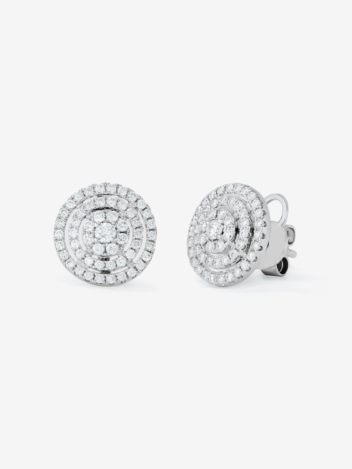 Pendientes de oro blanco de 18K con diamantes en pavé