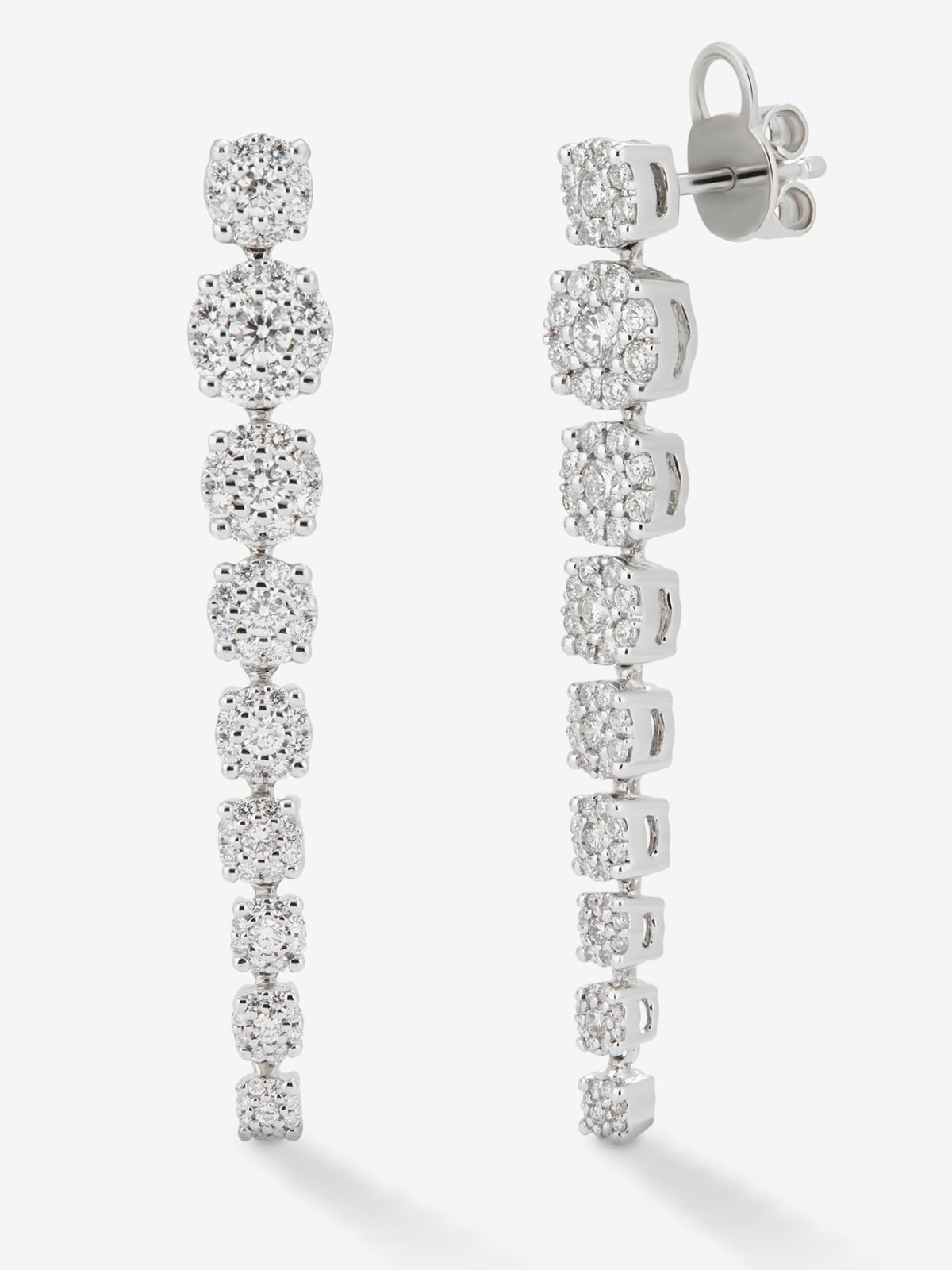 Pendientes de oro blanco de 18K con diamantes blancos en talla brillante de 1,28 cts