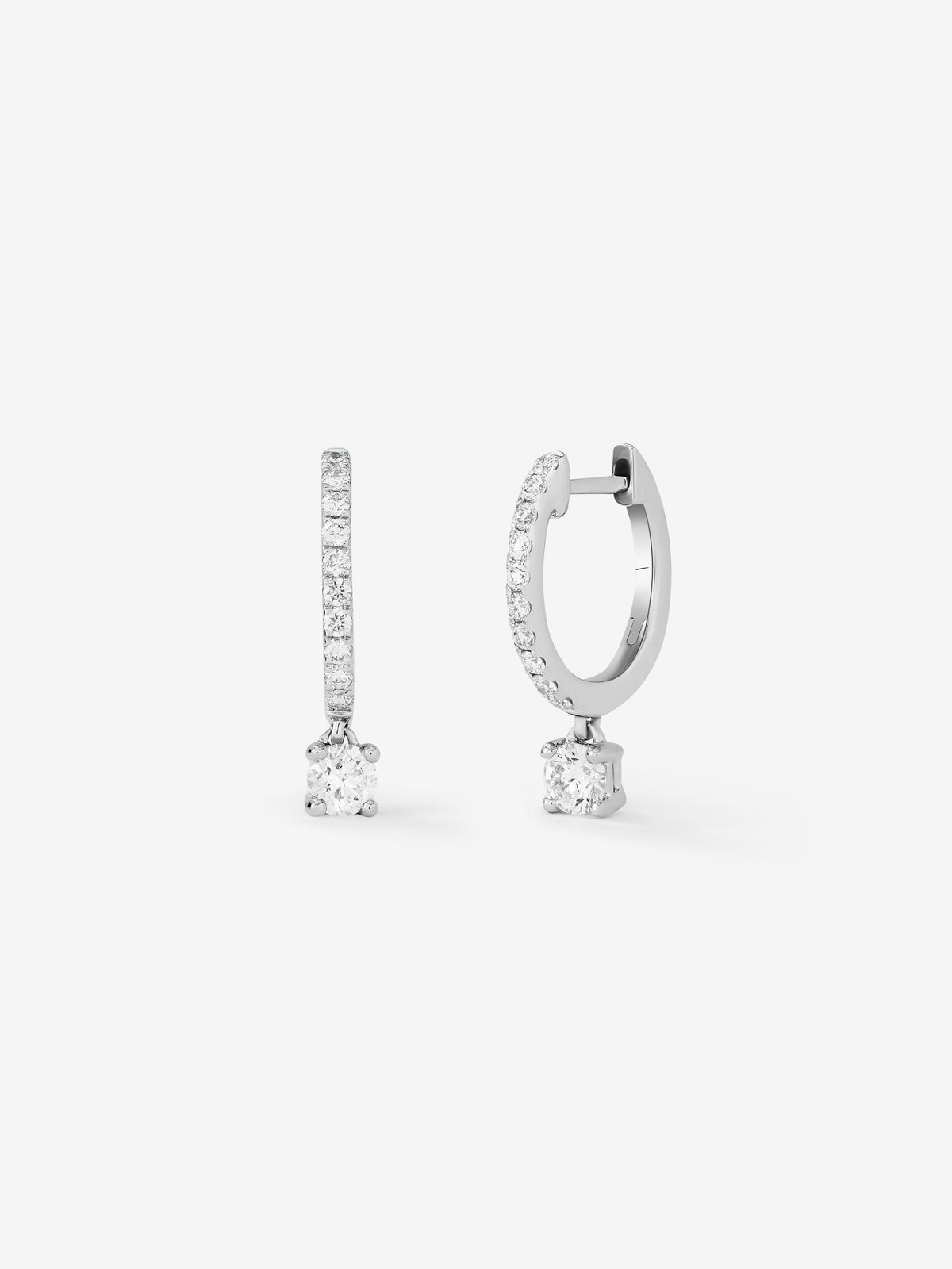 Pendientes de oro rosa de 18K con 20 diamantes en talla brillante con un total de 0,38 cts