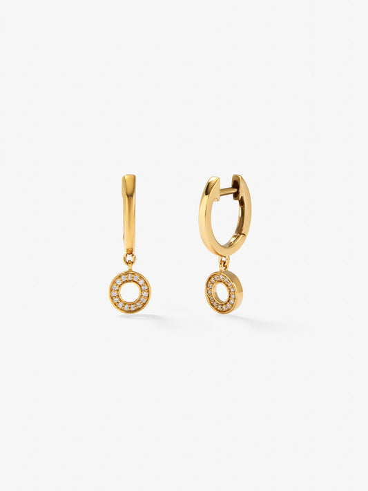 Pendientes de oro amarillo de 18kt con diamantes