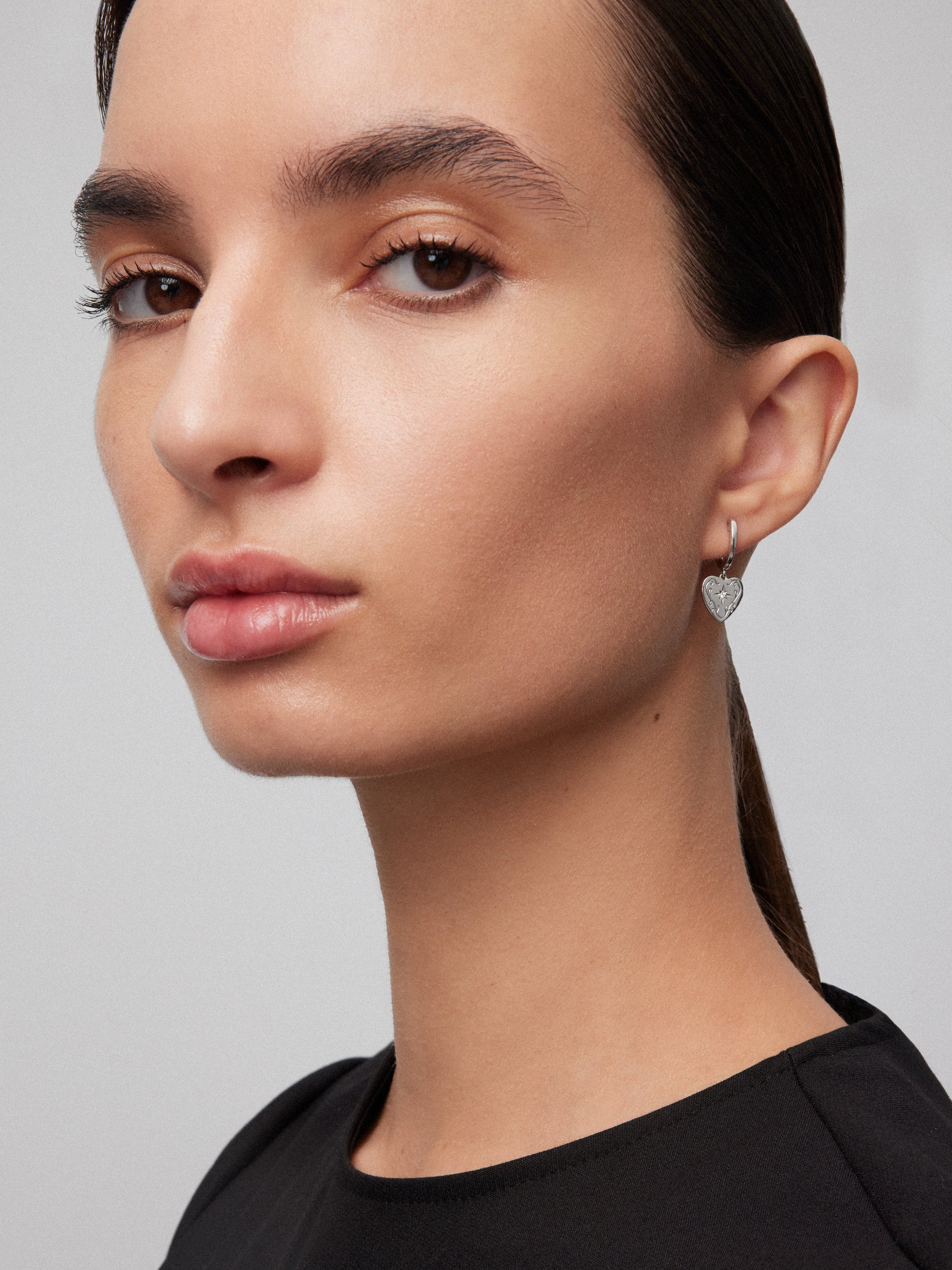 Pendientes de plata de corazón