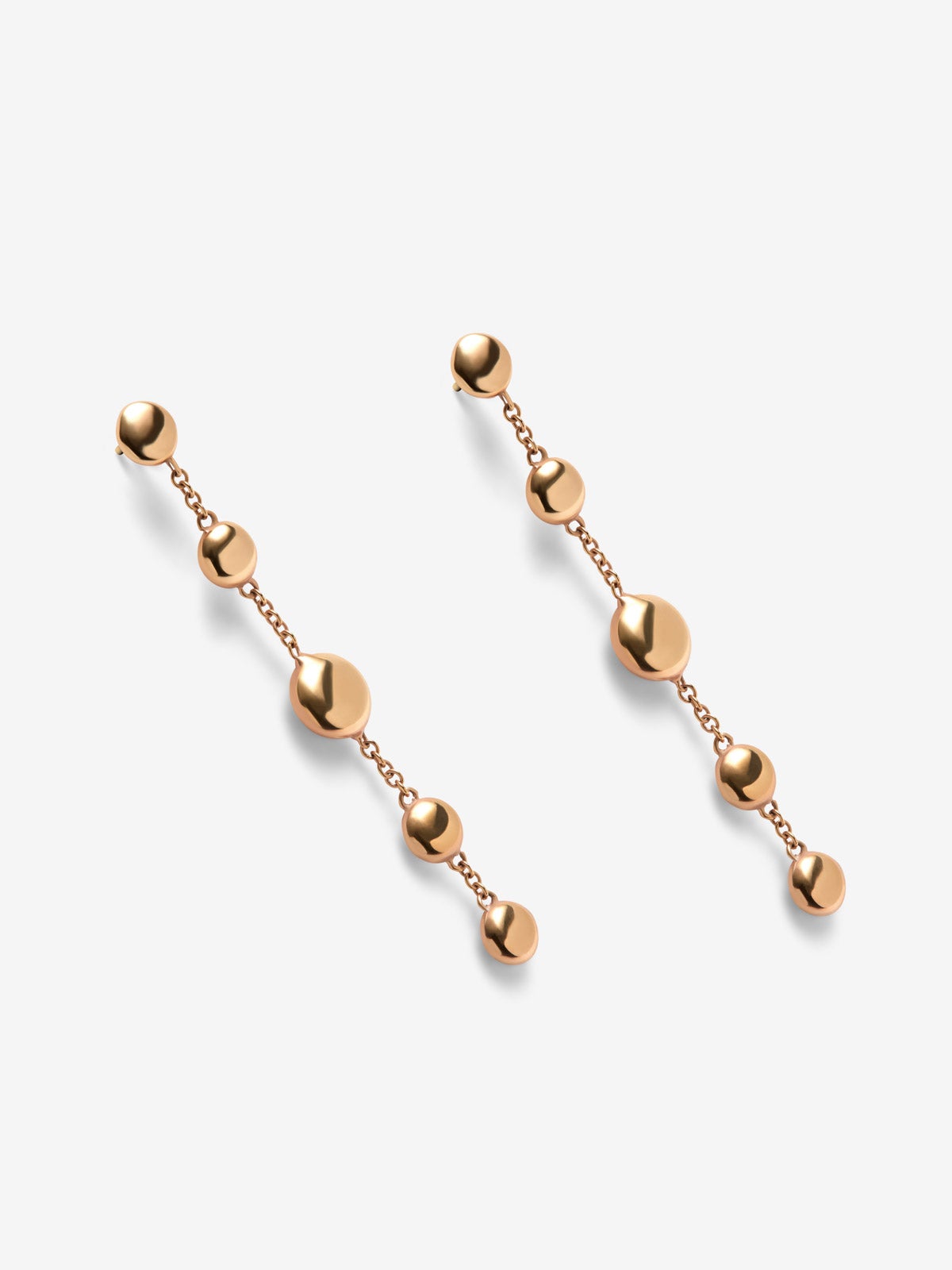 Pendientes colgantes de oro rosa de 18K